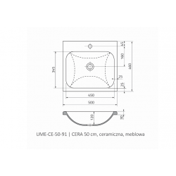 ORISTO Umywalka meblowa ceramiczna CERA  50 cm - UME-CE-50-91